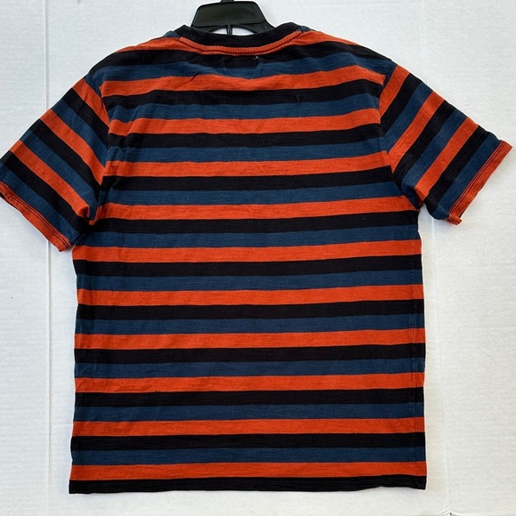 Guess Bold Striped Tee in Orange and Navy SZ M - Picture 4 of 4